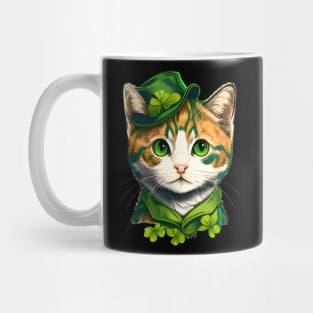 Lucky Beautiful Cat Lady Cat Girl St. Patrick's Day Mug